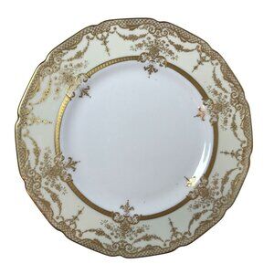 Antique English Raised Guilt Gold & Cream Royal Doulton Dinner Plate